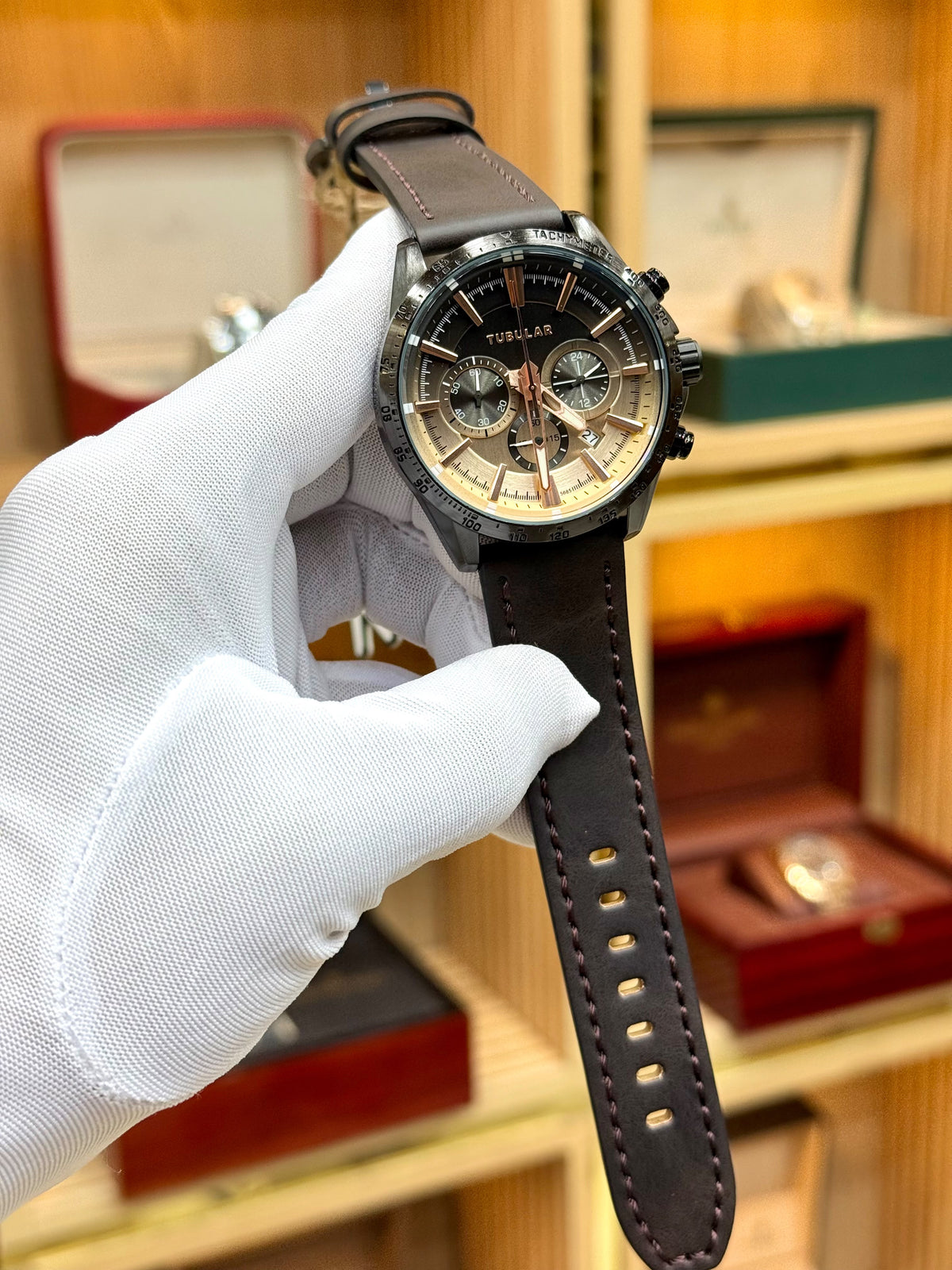 Experience classic elegance with this authentic TUBULAR watch