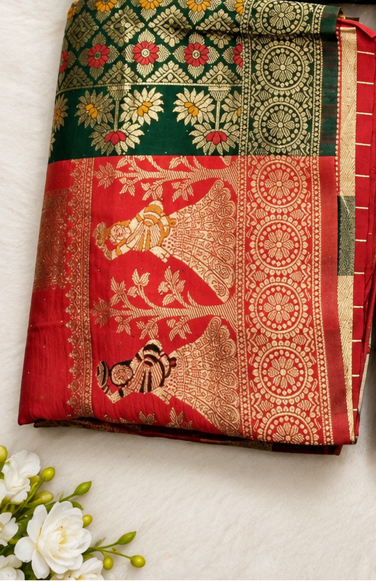 Elevate your ethnic wardrobe with our beautiful Banarsi Silk Fabric