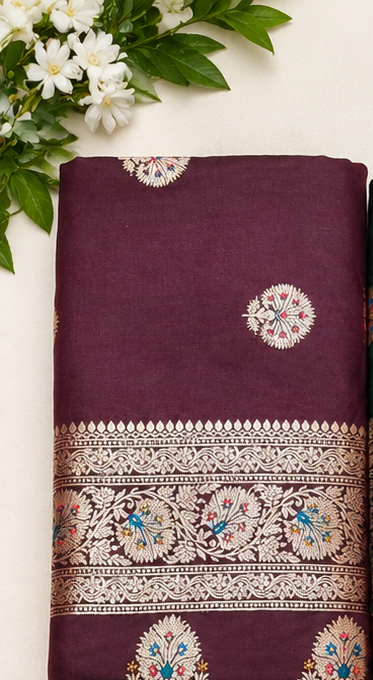 Elevate your ethnic wardrobe with our beautiful Banarsi Silk Fabric