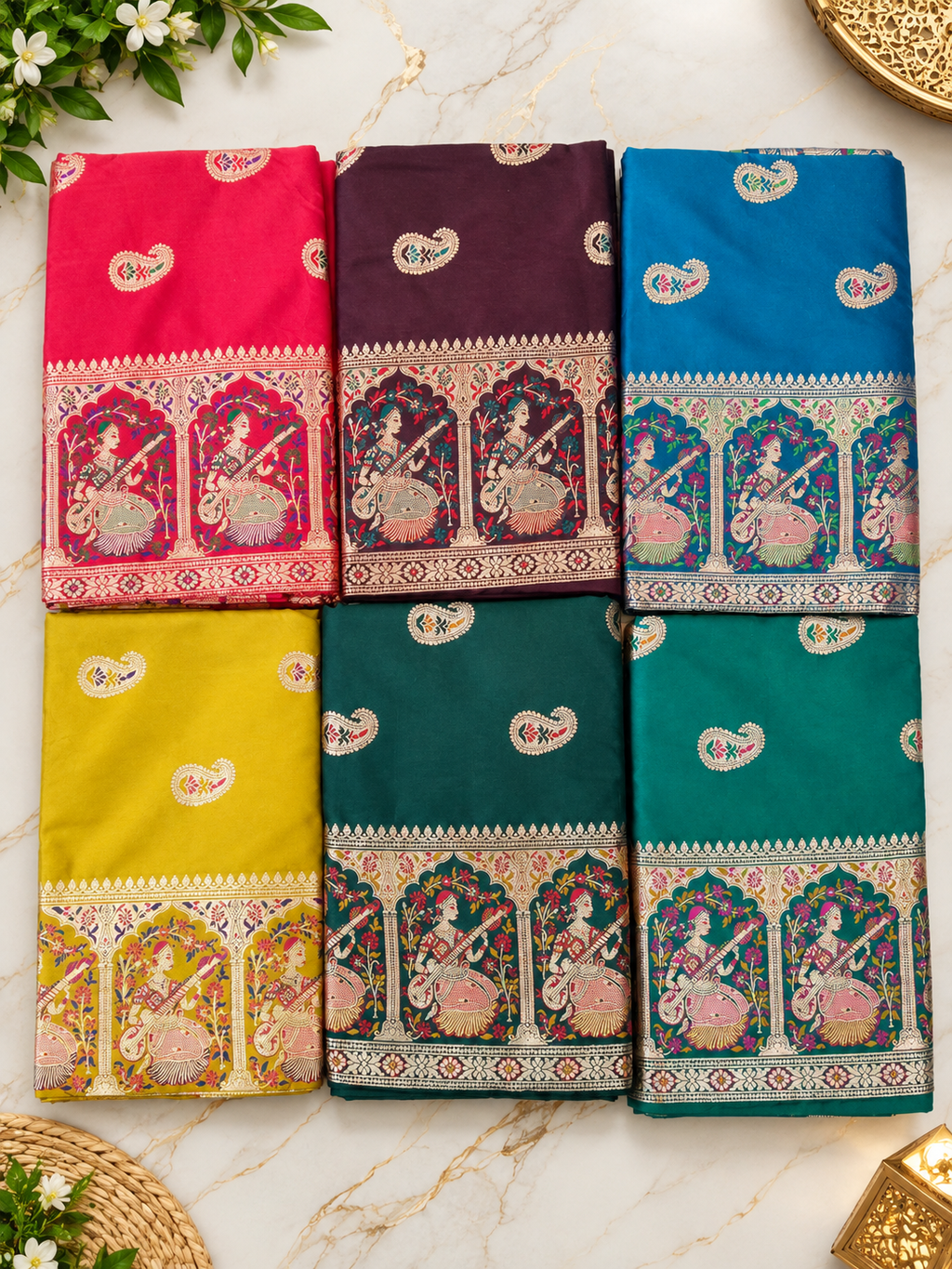 Elevate your ethnic wardrobe with our beautiful Banarsi Silk Fabric,