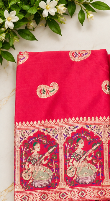 Elevate your ethnic wardrobe with our beautiful Banarsi Silk Fabric,
