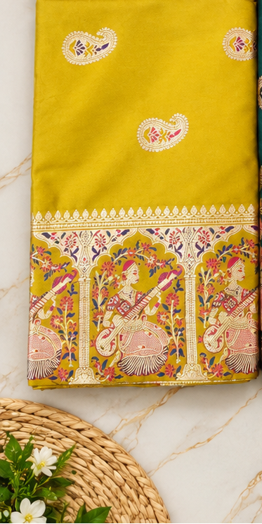 Elevate your ethnic wardrobe with our beautiful Banarsi Silk Fabric,