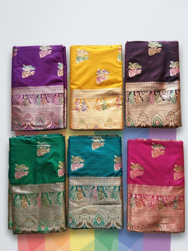 Elevate your ethnic wardrobe with our beautiful Banarsi Silk Fabric