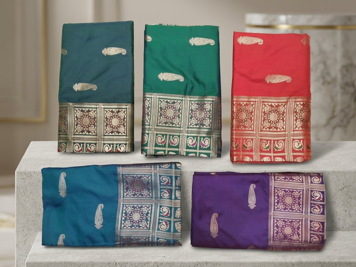 Elevate your ethnic wardrobe with our beautiful Banarsi Silk Fabric