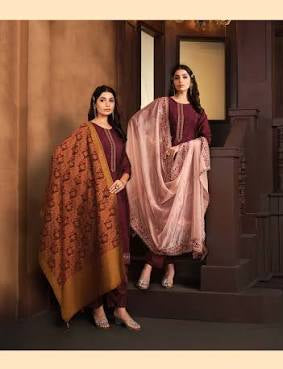 This specific catalog showcases a unique double dupatta concept paired with a single salwar suit.