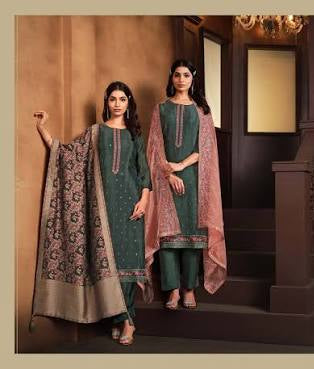 This specific catalog showcases a unique double dupatta concept paired with a single salwar suit.