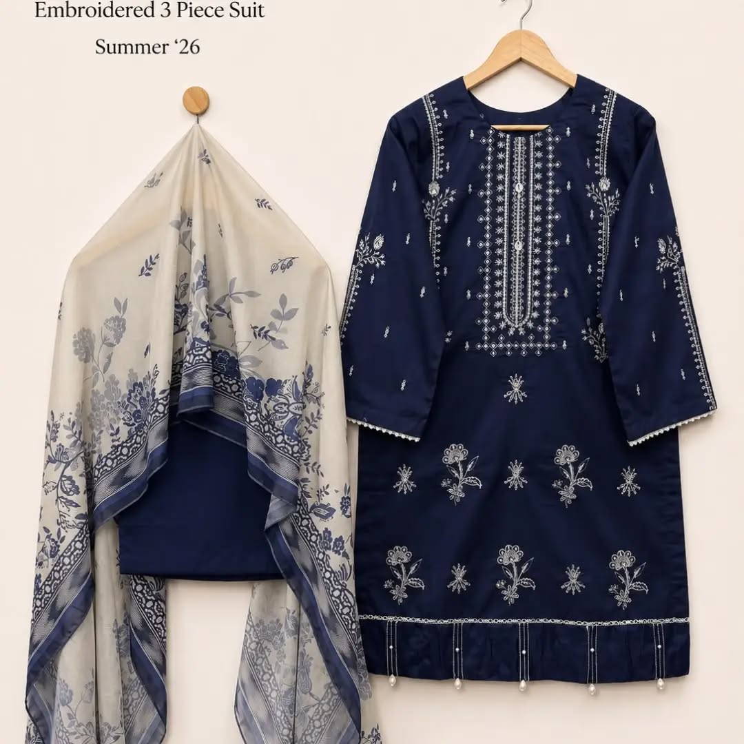 3pc Embroided suit