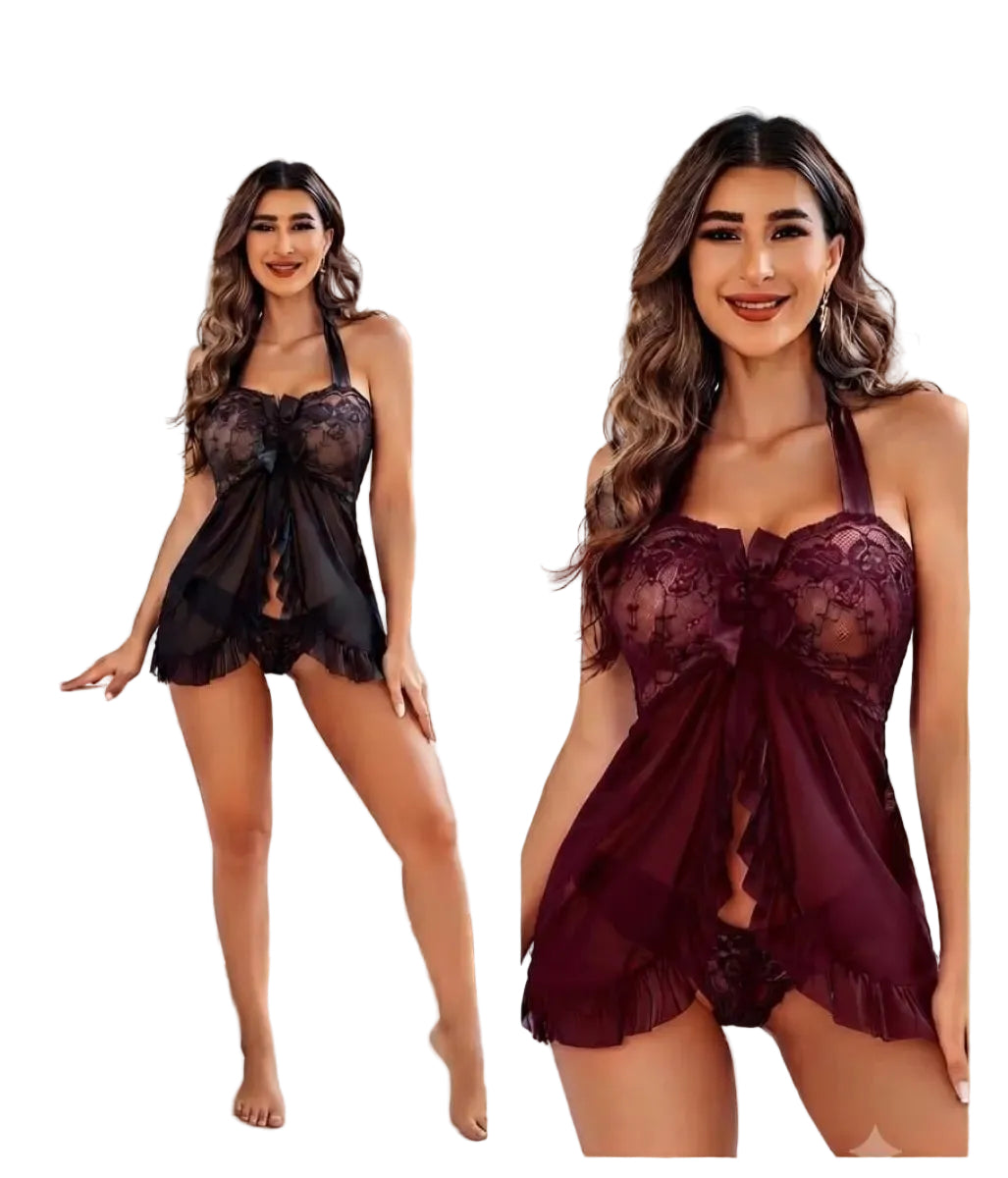 Elevate your intimate wardrobe with this delicate baby doll short lingerie